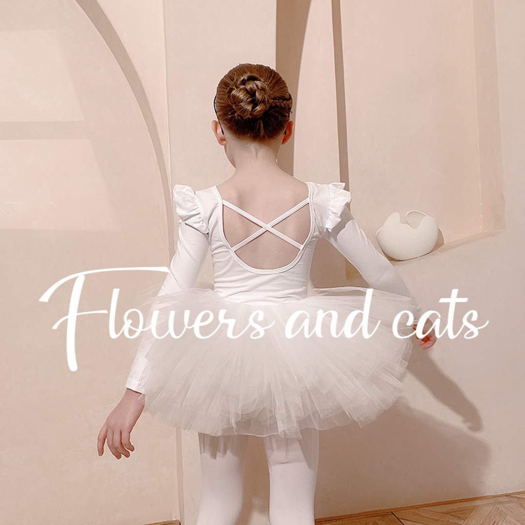 儿童舞蹈服春季长袖白色女童练功