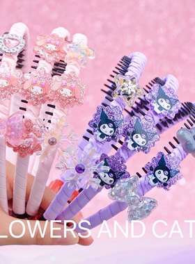 Flowers and Cats夏新款发箍蓝色女童公主水晶不伤发头饰头箍皇冠