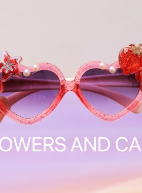 新年新款圣诞节红色本命儿童爱心卡通女孩墨镜女童不伤眼玩具眼镜