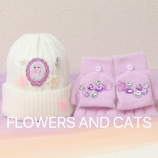 秋冬上新儿童帽子艾沙公主手套公主加绒加厚女童毛线帽护耳针织粉