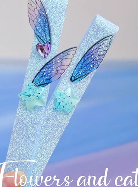 发贴女童碎发神器儿童五角星公主蓝色春夏款可爱夏日沙滩海边出行