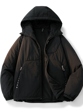 2025年新款潮流美式男装棉衣加厚保暖宽松韩版青少年棉衣外套