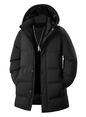 2025冬季防寒棉服男中长款加厚羽绒棉棉衣大码保暖外套