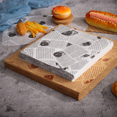 三明治包装 纸淋膜防油纸油炸食物垫盘纸烘焙厨房吸油纸汉堡纸正方