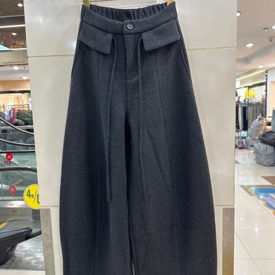 魅俪芳4106H 小艺欧货女装2025冬季高腰抽绳宽松显瘦慵懒风休闲裤