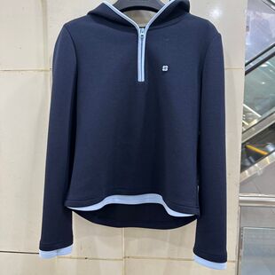 连帽半拉链刺绣长袖 2026春季 百搭上衣女261Z018H 韩版 时尚 新款 女装