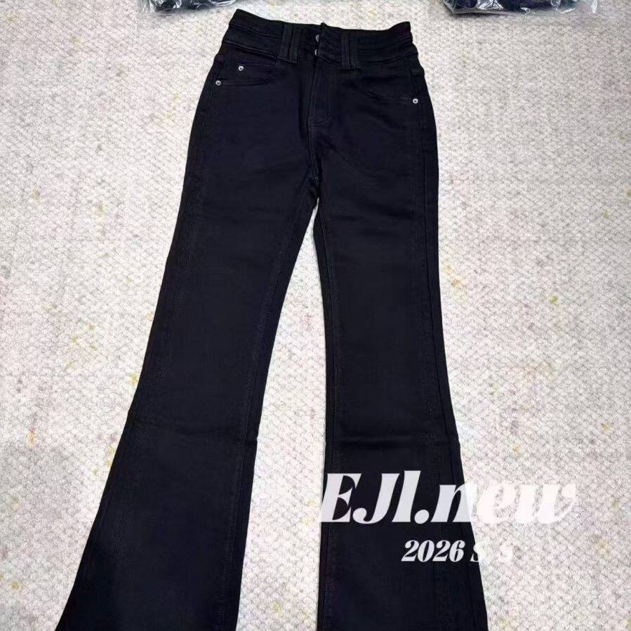 2026冬季新款高端欧货女装时尚高腰双口袋百搭牛仔微喇裤女88305