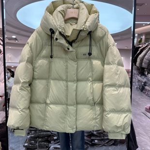 双口袋舒适保暖百搭羽绒服女805H 连帽长袖 小艺欧洲站2025冬季 新款