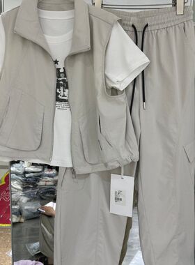 维雪儿NN125H 小艺欧货女装2026春夏工装马甲叠穿T恤阔腿裤三件套
