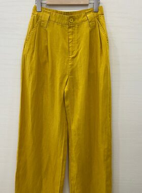 小艺欧货女装2026春夏款高腰亚麻慵懒风直筒宽松显瘦阔腿裤1305H