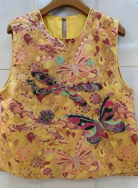 小艺欧货女装2026年春季新款中式重工刺绣钉珠无袖马甲外套26722H