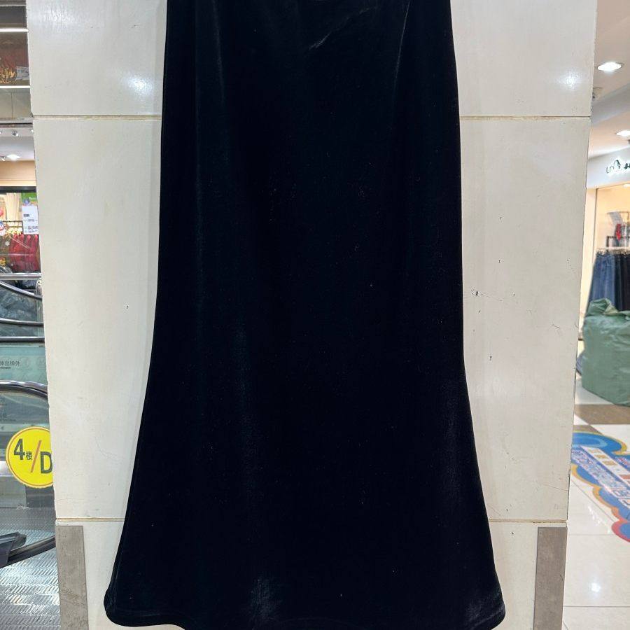 2026春季新款时尚松紧高腰黑色丝绒鱼尾百搭简约半身裙女26A6119H,女装/女士精品,半身裙,淘宝优惠券,粉丝福利购,淘宝优惠卷