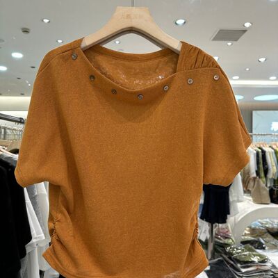 CBKJ 6265H 夏季2026新款女装时尚简约风一字领短袖减龄百搭上衣