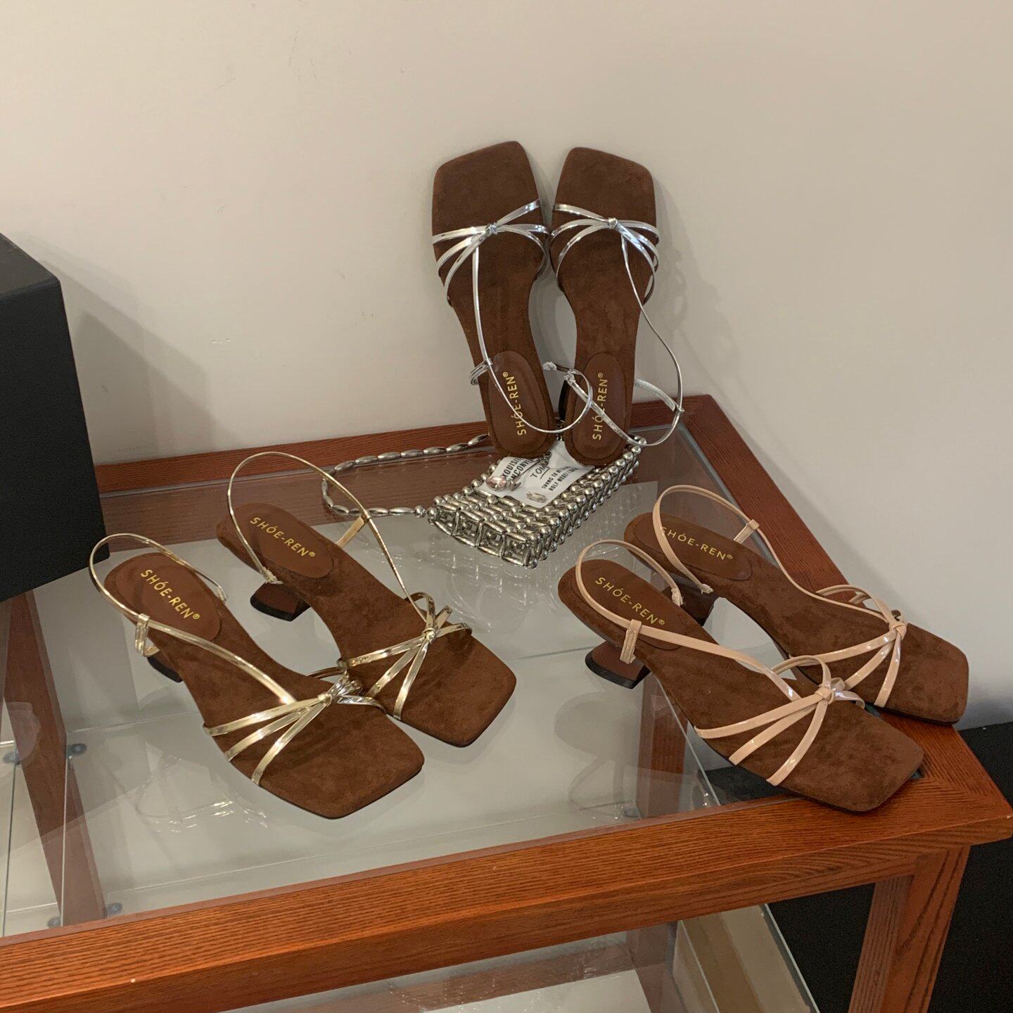 SHOE-REN法式一字带露趾