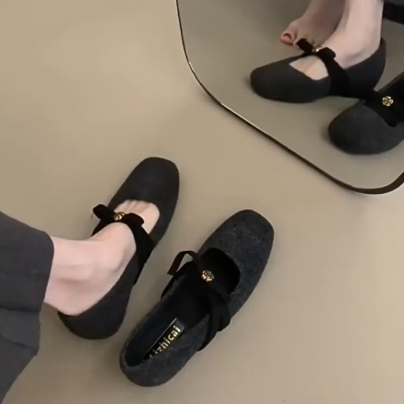 羊皮版~内增高灰色毛毛棉