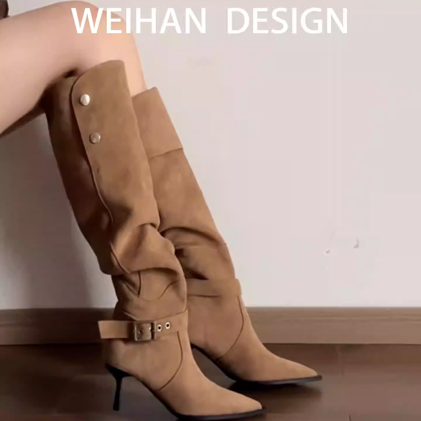 羊皮版！尖头高跟西部长靴女