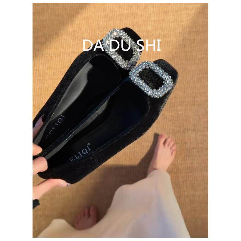 羊皮版！法式方扣水钻粗跟单鞋女配裙子真皮瓢鞋温柔晚风玛丽珍鞋,女鞋,玛丽珍鞋,淘宝优惠券,粉丝福利购,淘宝优惠卷