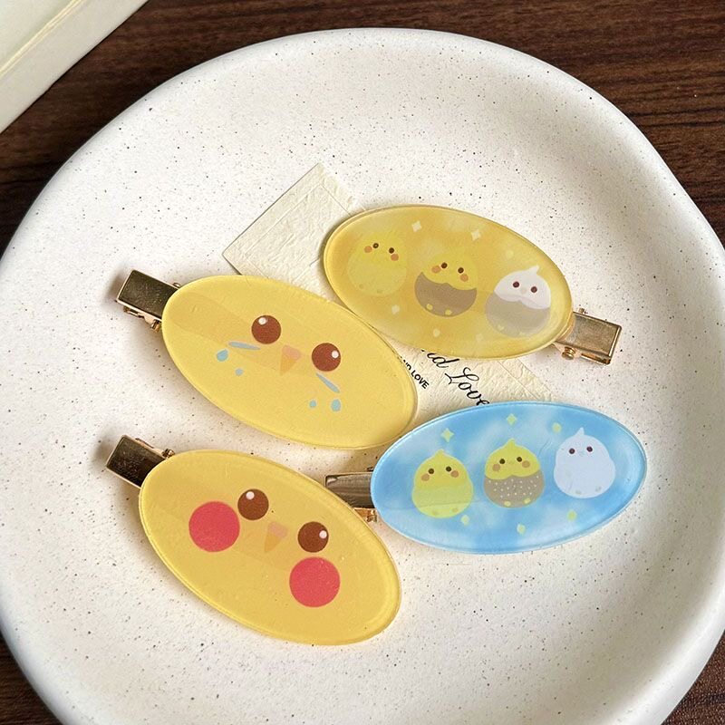 椭圆搞怪小鸡发夹可爱甜美ins发饰