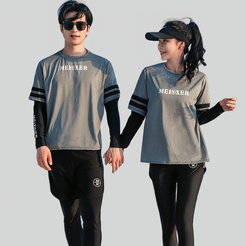 大码游泳衣女潜水服分体防晒水母衣长袖长裤男士冲浪衣速干200斤