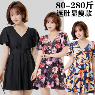 泳衣女士大码 250斤 连体保守200斤遮肚显瘦加肥加大280斤温泉泳装