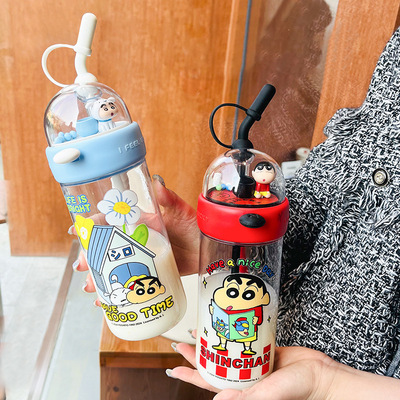 蜡笔小新水杯可爱女生高颜值塑料