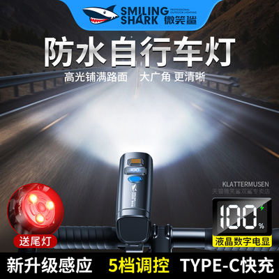 自行车夜骑灯车前灯尾灯防水