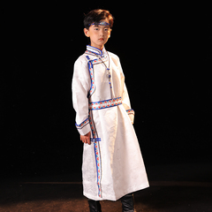 儿童蒙古袍传统长袍生活装蒙古族服装男童女童六一元旦舞蹈演出服