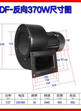 新款DF-4A/6A  型低噪声多翼式离心鼓风机60W 370W 380V 反向包邮