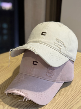 ins休闲日系简约小字母软顶棒球帽子女时尚情侣街头百搭鸭舌帽潮