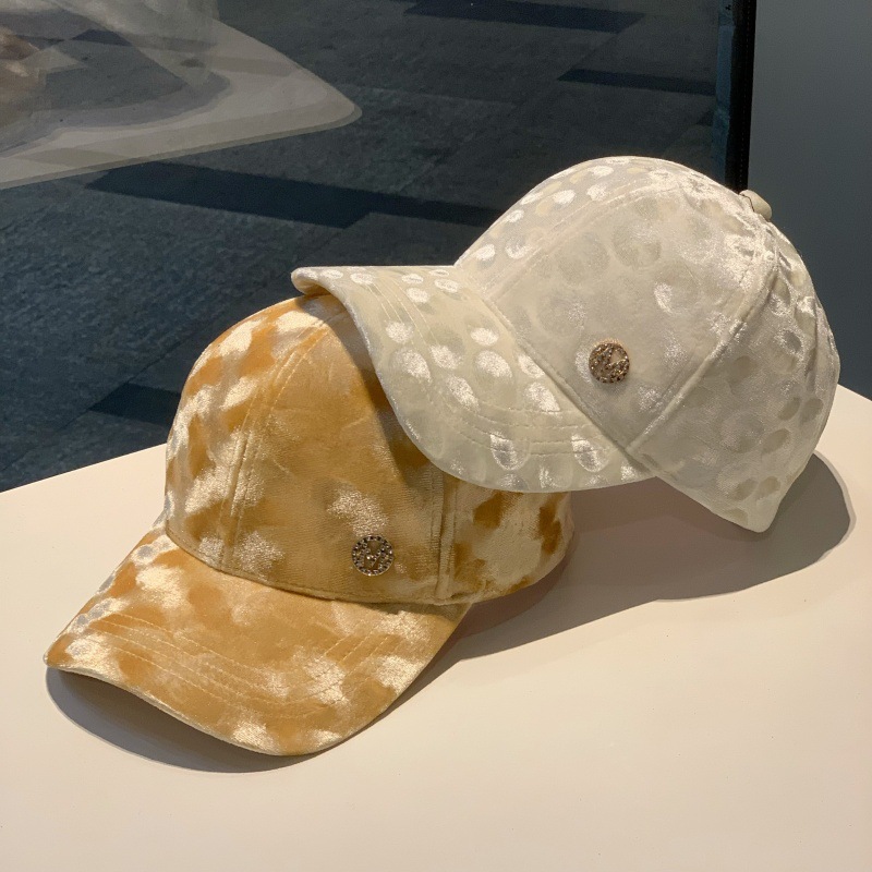 韩版水钻M棒球帽子女冬季毛绒保