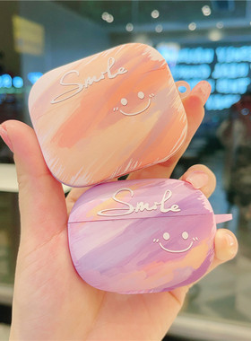 日韩小众涂鸦晕染笑脸表情适用redmi红米buds5pro保护壳蓝牙耳机套盒buds8pro活力版bus6壳bud7S硅胶磨砂软壳