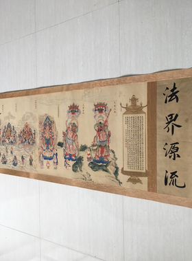 法界源流图卷佛像手卷装裱长卷学习临摹客厅装饰画复制中式古典画