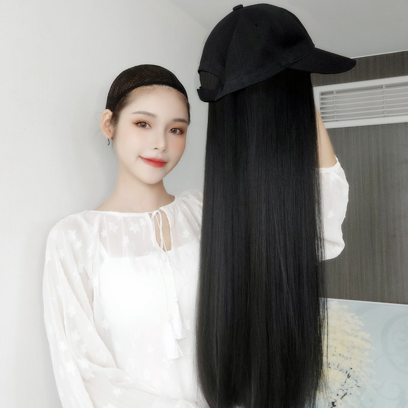 Wig Long straight hair Hat Hood-style summer Red tide Flow zone Hair Hat Integrated fashion Wigsin the Hair Care/Wig , Wig , Whole wig  category - from Buy2taobao.com to provide professional Taobao agent buy service