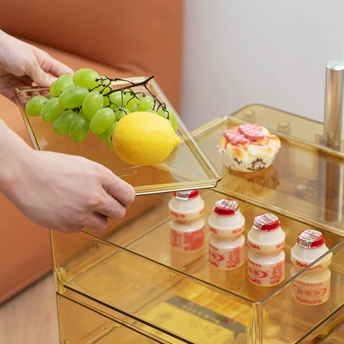 Крутящаяся пластиковая акриловая многослойная тележка для кровати, популярно в интернете