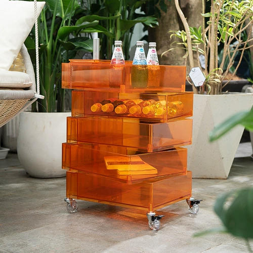 Крутящаяся пластиковая акриловая многослойная тележка для кровати, популярно в интернете