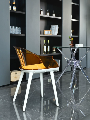 Северный акриловый прозрачный стул легкий роскошный ручной обеденный стул творческий задний стул Дизайнер отель онлайн красный симбианский стул