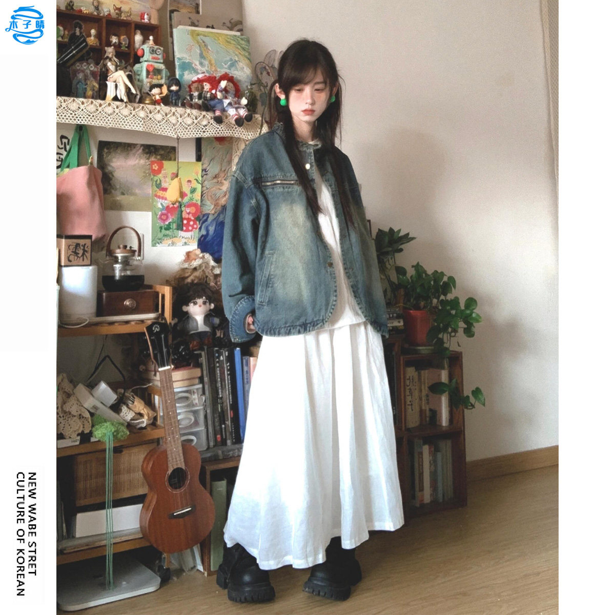 超好看的日系复古做旧牛仔外套女秋季宽松休闲小众设计感夹克上衣,女装/女士精品,衬衫,淘宝优惠券,粉丝福利购,淘宝优惠卷