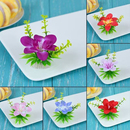 酒店餐厅点缀兰花仿真花冷菜刺身菜品盘饰意境小摆件摆盘装 饰花草