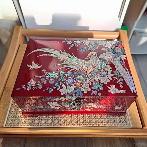 螺钿漆器首饰盒收纳盒新婚结婚礼物中式国风贝壳三金非遗平遥推光