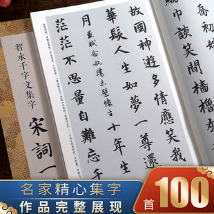 楷书毛笔书法字帖初学者入门学习临摹教材智永千字文集字宋词 碑帖集字古诗词作品集 收录智永千字文经典 智永千字文集字宋词一百首