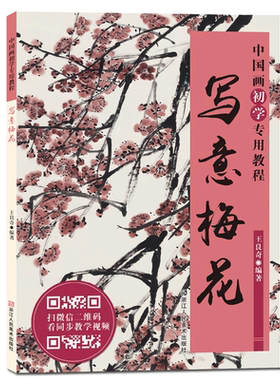 写意梅花 中国画初学专用教程 梅花画临摹技法技巧解析学习初学者写意花卉绘画入门基础教程老年学生成人培训班国画入门临摹画册