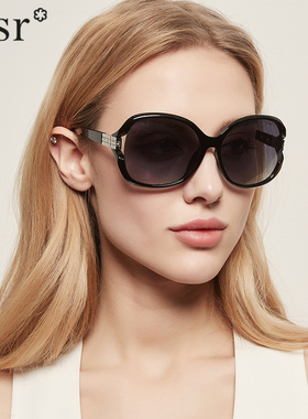 帕莎Prsr眼睛新款帕沙带钻太阳眼镜圆脸方脸近视偏光墨镜女T60037