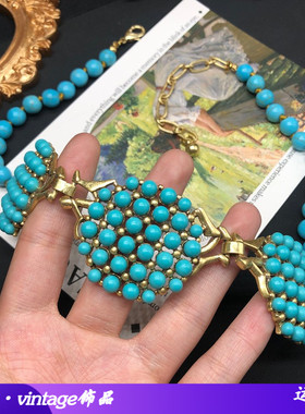 绿松石圆珠链新款饰品几何项链