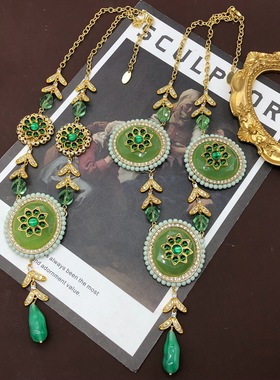 欧美百搭饰品复古高级设计项链镀