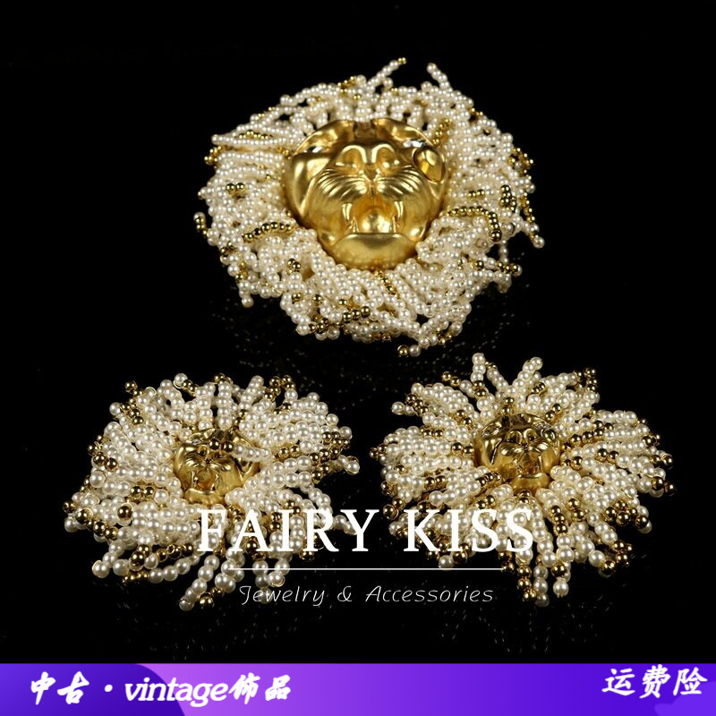 中古重工狮子头手工编织珠设计感