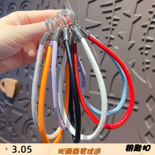 创意PU皮革手机链手腕挂绳钥匙扣挂饰miu系包包手绳钥匙链小挂件