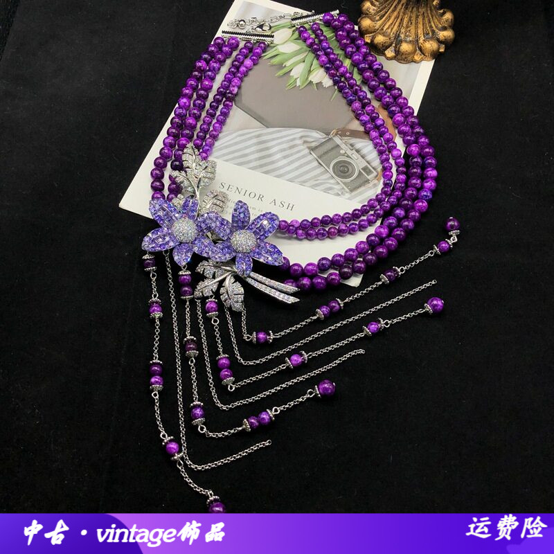 新中式优雅百搭镶嵌锆石铜材质花