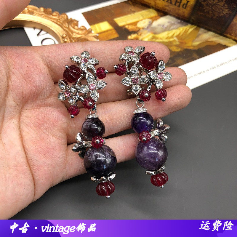 复古轻奢风中古耳饰高贵典耳钉