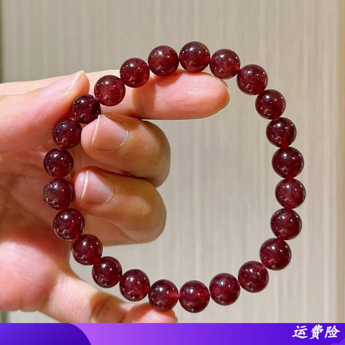 新款8mm天然车厘子草莓晶手链手