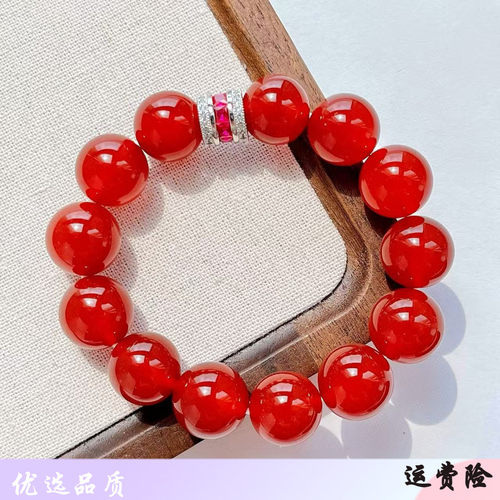 14mm高品质大颗粒鸽血红玻璃体天